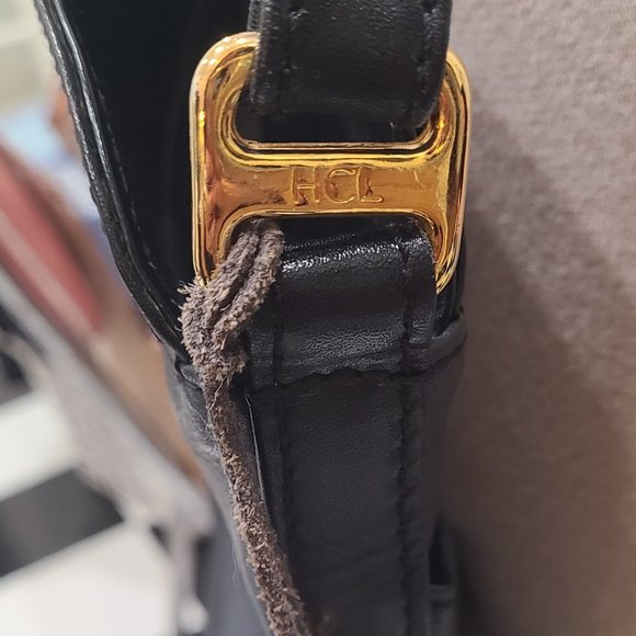 Vintage HCL Made in Germany Leather Crossbody Purse with 24k gold details - Picture 6 of 8